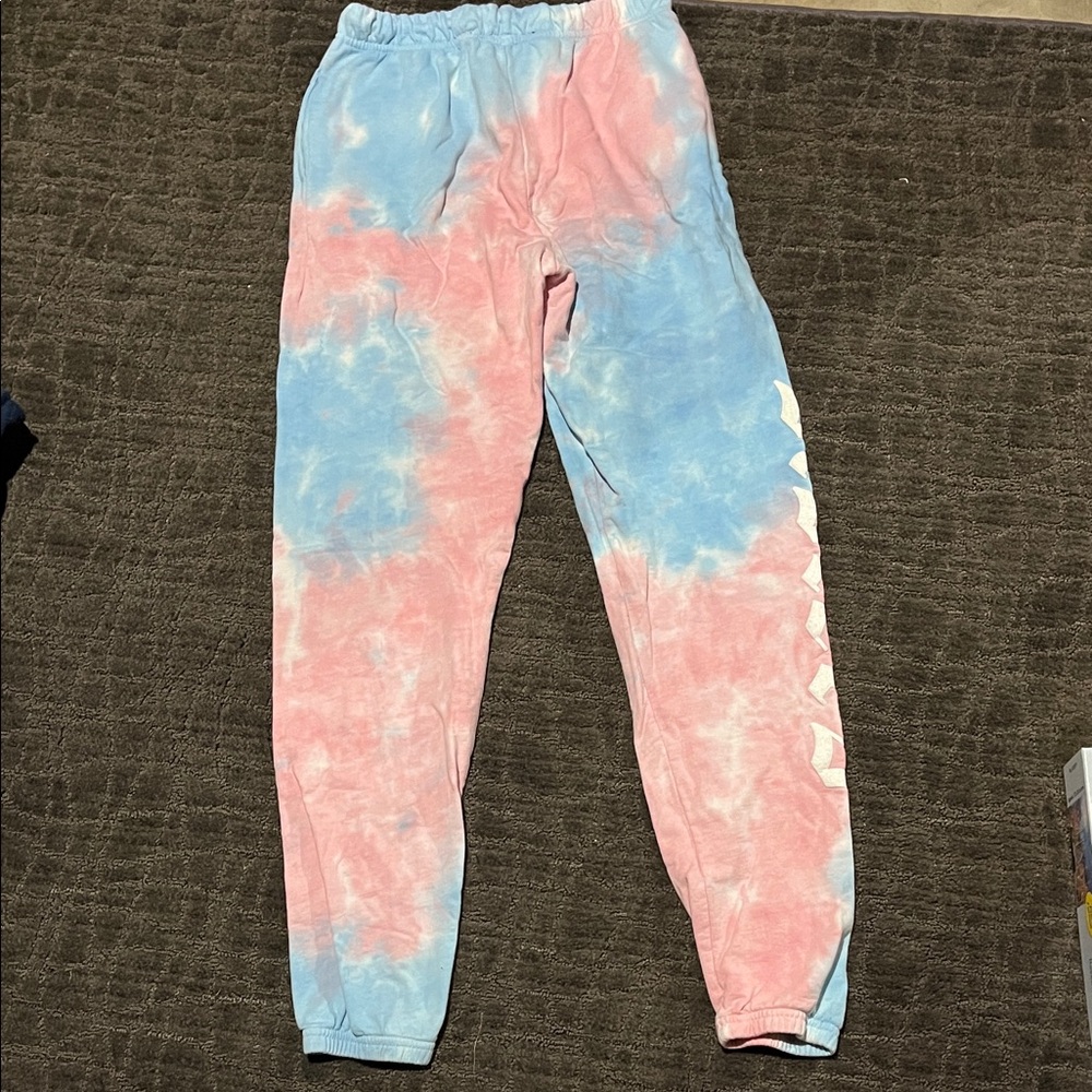 Kids Tie-Dye Joggers - Pink and Blue
